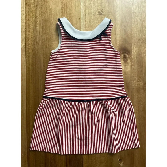 Janie and Jack Other - Janie and Jack Girls Sailor Striped Ponte Dress Red Size 3 Sleeveless Bow
